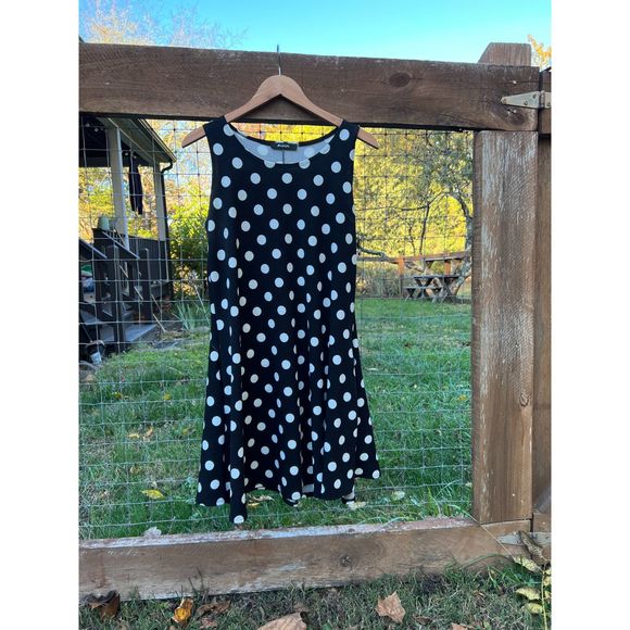 42POPS, Black Polka Dot Pocket Swing Tunic, XL - Picture 3 of 5
